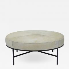  Design Fr res The Tambour White Hide and Matte Black Ottoman - 740753