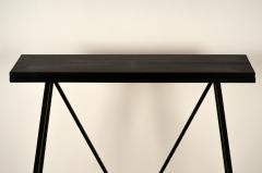  Design Fr res Trap ze Blackened Steel and Goatskin Console by Design Fr res - 1325557