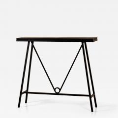  Design Fr res Trap ze Blackened Steel and Goatskin Console by Design Fr res - 1326766