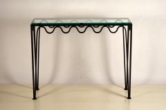  Design Fr res Undulating M andre Wrought Iron and Glass Console by Design Fr res - 1339935