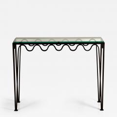  Design Fr res Undulating M andre Wrought Iron and Glass Console by Design Fr res - 1341627