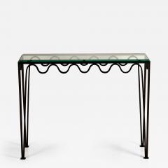  Design Fr res Undulating M andre Wrought Iron and Glass Console by Design Fr res - 1341627