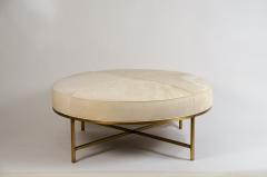  Design Fr res White Hide and Patinated Brass Tambour Ottoman by Design Fr res - 1048260