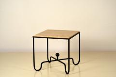  Design Fr res Wrought Iron and Travertine Entretoise Side Table by Design Fr res - 1339244