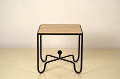  Design Fr res Wrought Iron and Travertine Entretoise Side Table by Design Fr res - 1339255