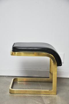  Design Institute America Brass and Leather Stools by DIA - 526686