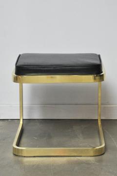  Design Institute America Brass and Leather Stools by DIA - 526691