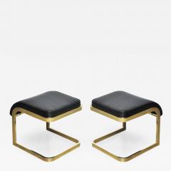  Design Institute America Brass and Leather Stools by DIA - 528232