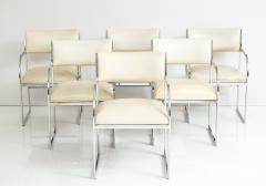  Design Institute America DIA A Set of Six Chrome Dining Arm Chairs - 2537787