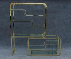  Design Institute America DIA DIA Milo Baughman Style Adjustable Brass Glass Etagere Mid Century Art Deco - 3594294