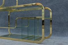  Design Institute America DIA DIA Milo Baughman Style Adjustable Brass Glass Etagere Mid Century Art Deco - 3594295