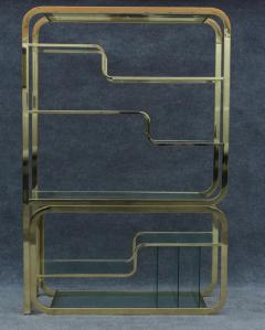  Design Institute America DIA DIA Milo Baughman Style Adjustable Brass Glass Etagere Mid Century Art Deco - 3594299