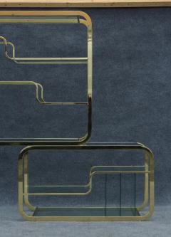  Design Institute America DIA DIA Milo Baughman Style Adjustable Brass Glass Etagere Mid Century Art Deco - 3594301