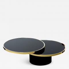  Design Institute America DIA Design Institute of America Black Brass Revolving Two Tier Coffee Table - 2740496