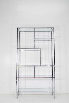  Design Institute America DIA Design Institute of America Chrome and Glass Etagere - 2989050