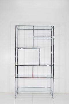  Design Institute America DIA Design Institute of America Chrome and Glass Etagere - 2989064