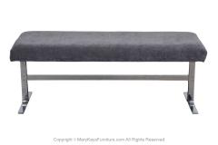  Design Institute America DIA Mid Century Modern Chrome Upholstered Bench Design Institute America - 3981764