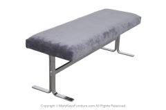  Design Institute America DIA Mid Century Modern Chrome Upholstered Bench Design Institute America - 3981847