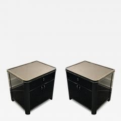  Design Institute America DIA POST MODERN CHROME BLACK ENAMEL NIGHTSTANDS BY DESIGN INSTITUTE OF AMERICA - 3964186