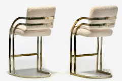  Design Institute America DIA Set of 4 Design Institute of America Brass Stools in the Style of Milo Baughman - 2843304