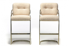  Design Institute America DIA Set of 4 Design Institute of America Brass Stools in the Style of Milo Baughman - 2843359