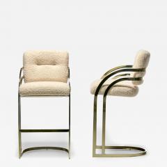  Design Institute America DIA Set of 4 Design Institute of America Brass Stools in the Style of Milo Baughman - 2845976