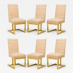  Design Institute America DIA Set of 6 DIA Dining Side Chairs in Textured Stripe Upholstery - 4288142