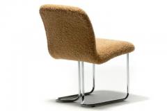  Design Institute America DIA Set of 8 Design Institute of America Chrome Dining Chairs in Camel Boucl  - 3321795