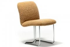  Design Institute America DIA Set of 8 Design Institute of America Chrome Dining Chairs in Camel Boucl  - 3321796