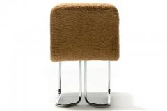  Design Institute America DIA Set of 8 Design Institute of America Chrome Dining Chairs in Camel Boucl  - 3321803