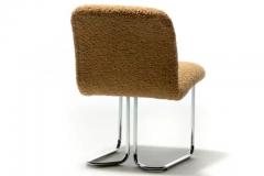  Design Institute America DIA Set of 8 Design Institute of America Chrome Dining Chairs in Camel Boucl  - 3321813