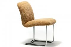  Design Institute America DIA Set of 8 Design Institute of America Chrome Dining Chairs in Camel Boucl  - 3321816