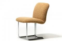  Design Institute America DIA Set of 8 Design Institute of America Chrome Dining Chairs in Camel Boucl  - 3321829