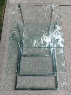  Design Institute America DIA Set of Three Glass Chromed Steel Nesting Tables By Design Institute America - 3442406