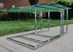  Design Institute America DIA Set of Three Glass Chromed Steel Nesting Tables By Design Institute America - 3442571