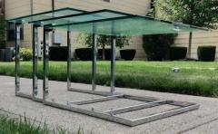 Design Institute America DIA Set of Three Glass Chromed Steel Nesting Tables By Design Institute America - 3442573