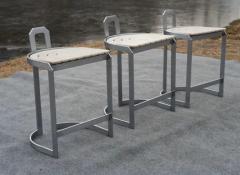  Design Institute America DIA Trio Vintage Design Institute America Counter Height Bar Stools Steel Frames - 3964615