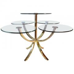  Design Institute America Midcentury Brass and Glass Dining Table Circle of Life D I A 1970 - 570018