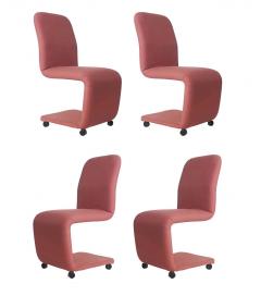  Design Institute America Set of Four Mid Century Modern Upholstered Dining Chairs by DIA - 1958533