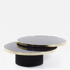  Design Institute of America Mid Century Black Brass Revolving Two Tier Coffee Table - 3467335