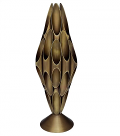  Design Line Hollywood Regency Tubular Table Sculpture Brass Accent Lamp after Mastercraft - 3114227