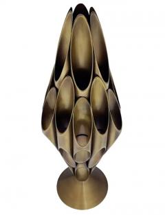  Design Line Hollywood Regency Tubular Table Sculpture Brass Accent Lamp after Mastercraft - 3235083