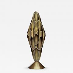  Design Line Hollywood Regency Tubular Table Sculpture Brass Accent Lamp after Mastercraft - 3241288