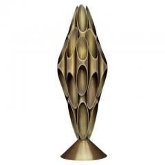  Design Line Hollywood Regency Tubular Table Sculpture Brass Accent Lamp after Mastercraft - 3548995