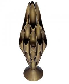  Design Line Hollywood Regency Tubular Table Sculpture Brass Accent Lamp after Mastercraft - 3548996