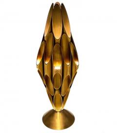 Design Line Hollywood Regency Tubular Table Sculpture Brass Accent Lamp after Mastercraft - 3549002