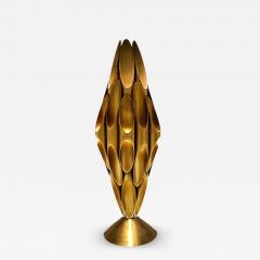  Design Line Hollywood Regency Tubular Table Sculpture Brass Accent Lamp after Mastercraft - 3549224