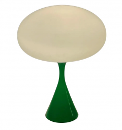  Design Line Mid Century Modern Mushroom Table Lamp by Design Line in Green White Glass - 2581044