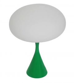  Design Line Mid Century Modern Mushroom Table Lamp by Design Line in Green White Glass - 2581051