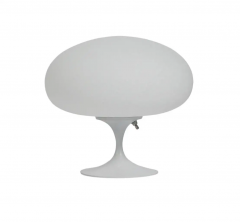  Design Line Mid Century Modern Mushroom Table Lamp by Design Line in White on White Glass - 2606647